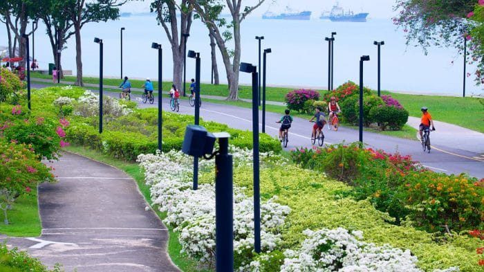 Wheelchair friendly parks. East Coast Park. Singapore.